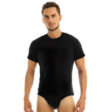 Adult Men's Lover Turn-Down Collar Bodysuit / Bulge Pouch Jockstraps Romper - EVE's SECRETS