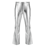 Adult Men's Shiny Metallic Retro Disco Pants / Long Flare Club Jazz Dance Party Trousers - EVE's SECRETS