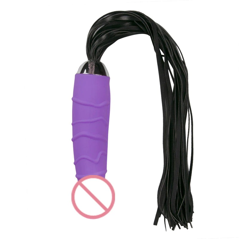 Adult PU Leather Whip / Silicone Simulator Penis for Women / Fetish Massage Masturbation - EVE's SECRETS