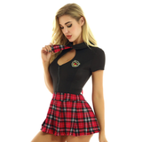 Adults Schoolgirl Cosplay Uniform / Female Sexy Costume / Top with Pleated Mini Skirt - EVE's SECRETS