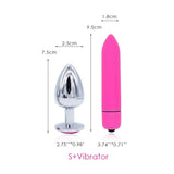 Anal Plugs with Vibrator Toy / Vaginal Erotic Massager with Stainless Steel Butt Plug Balls - EVE's SECRETS