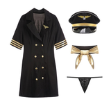 Army Officer Uniform Women Cosplay / Sexy Outfit Air Hostess Dress / Erotic Role Play Suit