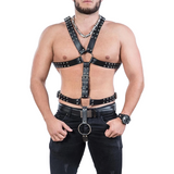 BDSM Body Harness For Men / Leather Fetish Lingerie With Belt Straps / Adult Sexual Costumes