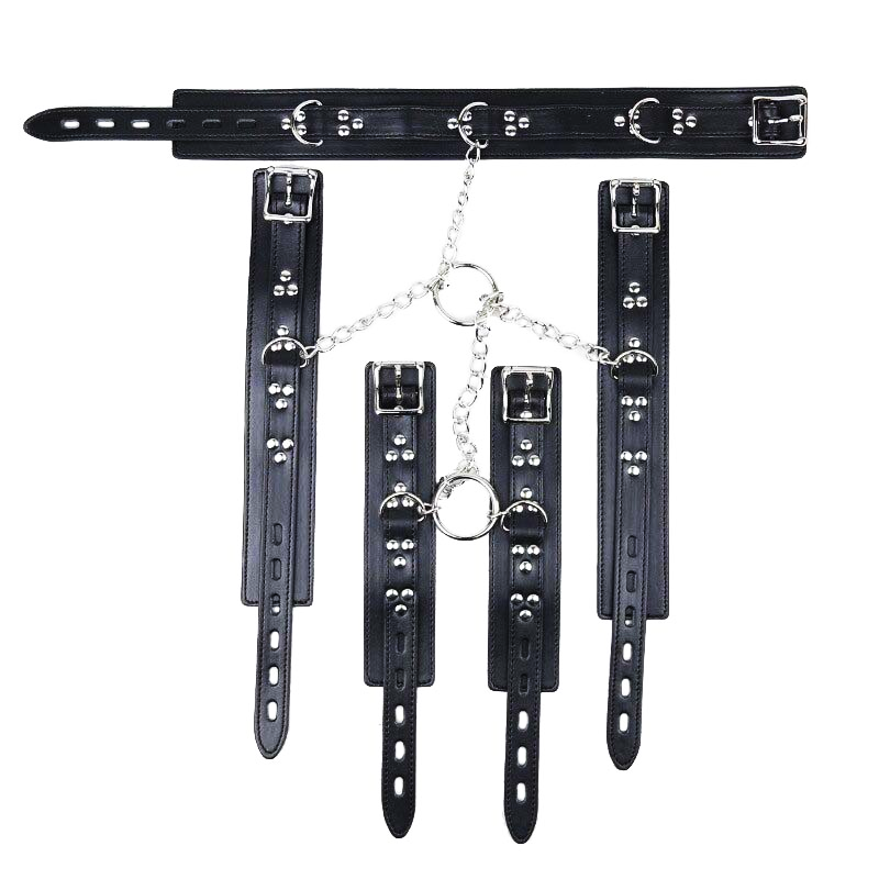 BDSM Bondage Restraints / Handcuffs & Collar with Chains / Sexy Accessories for Fetish Games - EVE's SECRETS