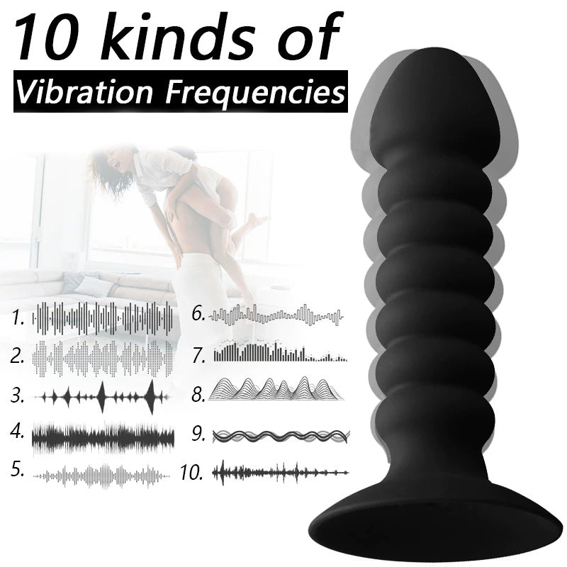 Beaded Anal Vibrator with 10 Vibrating Modes / Anal Plug / Butt Dildo Vibrator - EVE's SECRETS