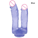 Big Realistic Double Headed Dildos Stimulation of Vagina and Anus / Dual Ended Dildo with Strong Cup - EVE's SECRETS