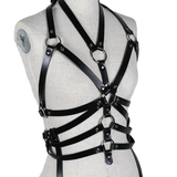 Black Bdsm Garter Belt for Women / PU Leather Body Harness / Fetish Ladies Body Suspenders - EVE's SECRETS