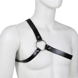 Black Body Chest Strap Harness For Men / Alternative Fetish Fashion Adjustable Bondage Suspenders - EVE's SECRETS