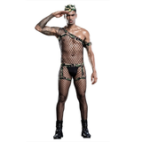 Black Men's Erotic Underwear / Sexy Men's Lingerie for Sex Games / Military Transparent Costume - EVE's SECRETS