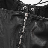 Black Patent Leather Crop Top / Ladies Sexy Lace-up Corset / Wet Look Lace Bustier - EVE's SECRETS