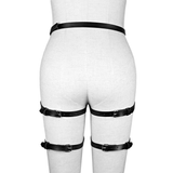 Black PU Leather Bondage BDSM Leg Garter / Women's Erotic Thigh Belts / Sexy Body Harness - EVE's SECRETS