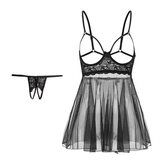 Black See Through Women's Sexy Nightgown / Erotic Sleeveless Mini Night Dress for Adult - EVE's SECRETS