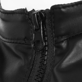 Black Wet Look Faux Leather Tank Top / Round Neck Zipper Vest / Men's Sexy Outfits - EVE's SECRETS