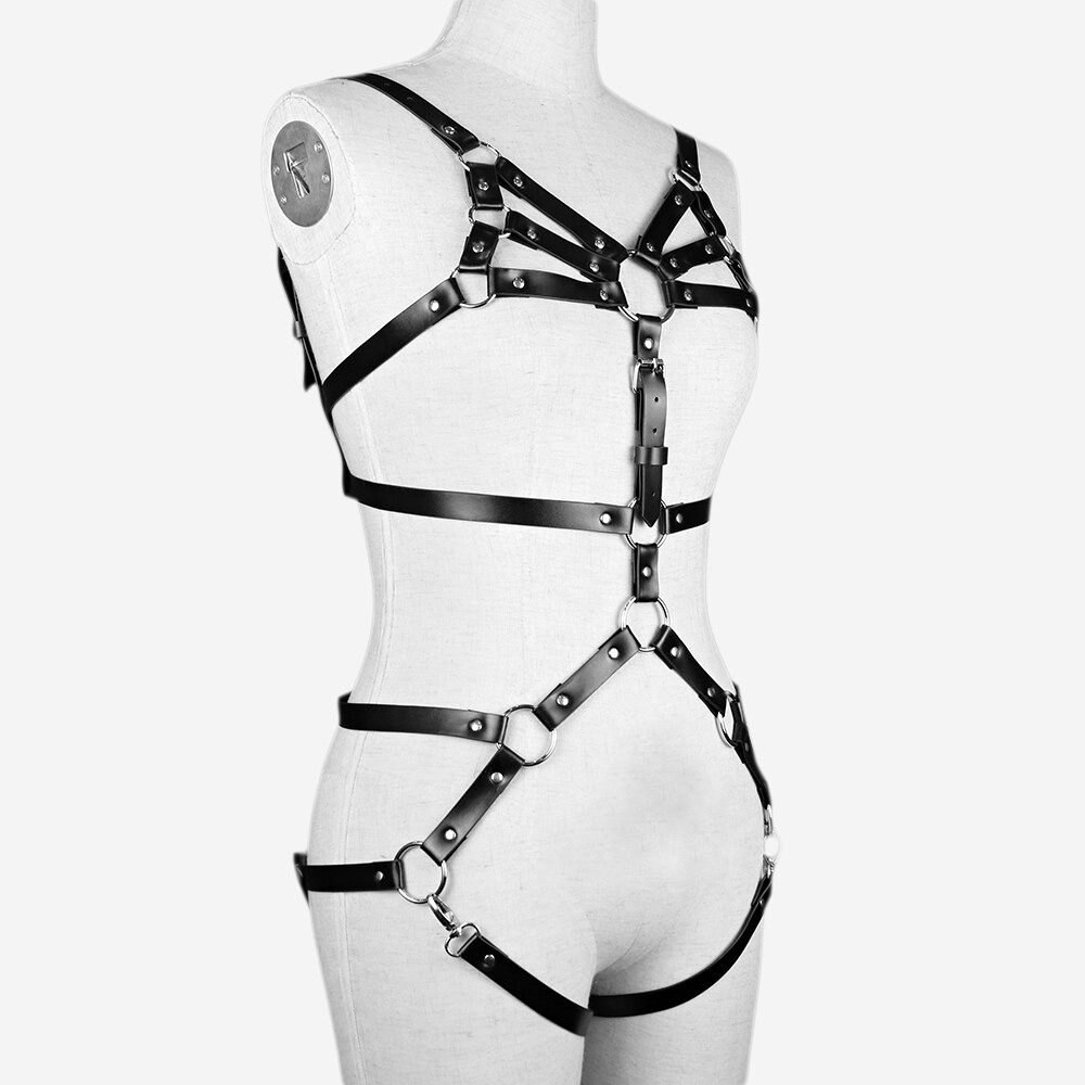 Black Women Body Harness Belt / Bondage Garter Belt Set / Sexy Body Waist Belt - EVE's SECRETS