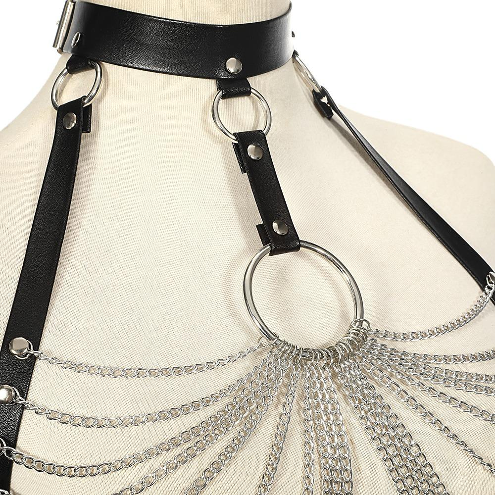 Chain bra top body harness / Chest chain belt / Witch Gothic jewelry accessories - EVE's SECRETS