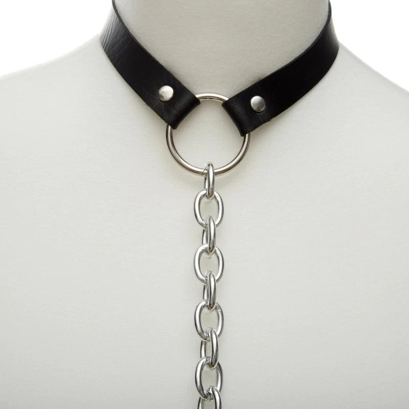 Chain Jewelry Body Harness / Faux Leather Choker Harness for Women / Sexy Fashion Accessories - EVE's SECRETS