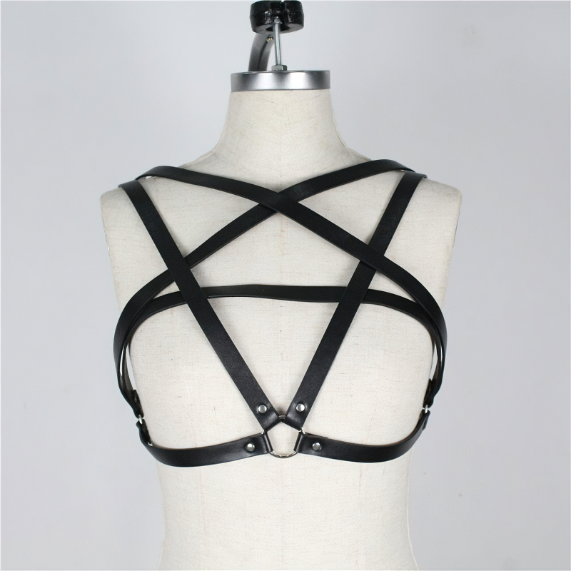 Chest Body Bondage Harness / Black Slim Suspenders Straps / Women Intimate Accessory - EVE's SECRETS
