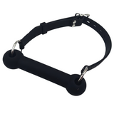 Cool Black BDSM Gags For Adult Games / Unisex Silicone Gags With Adjustable Strap
