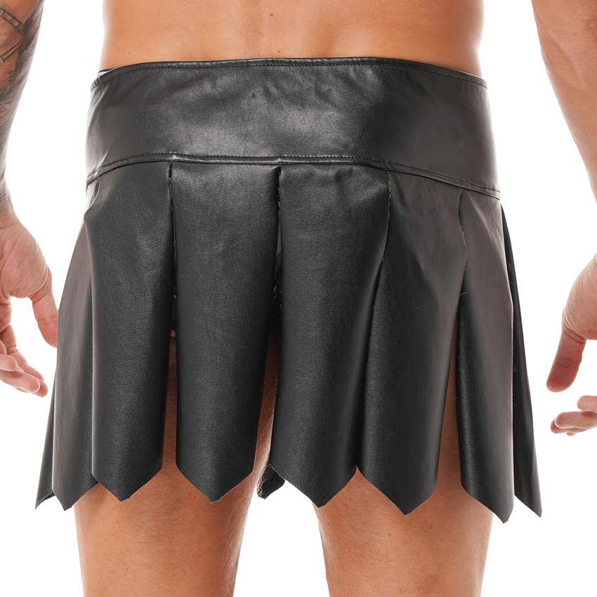 Cool Men's Gladiator Skirt With Buckles / Black Male Erotic Skirt For Sex And Rolle-Games - EVE's SECRETS