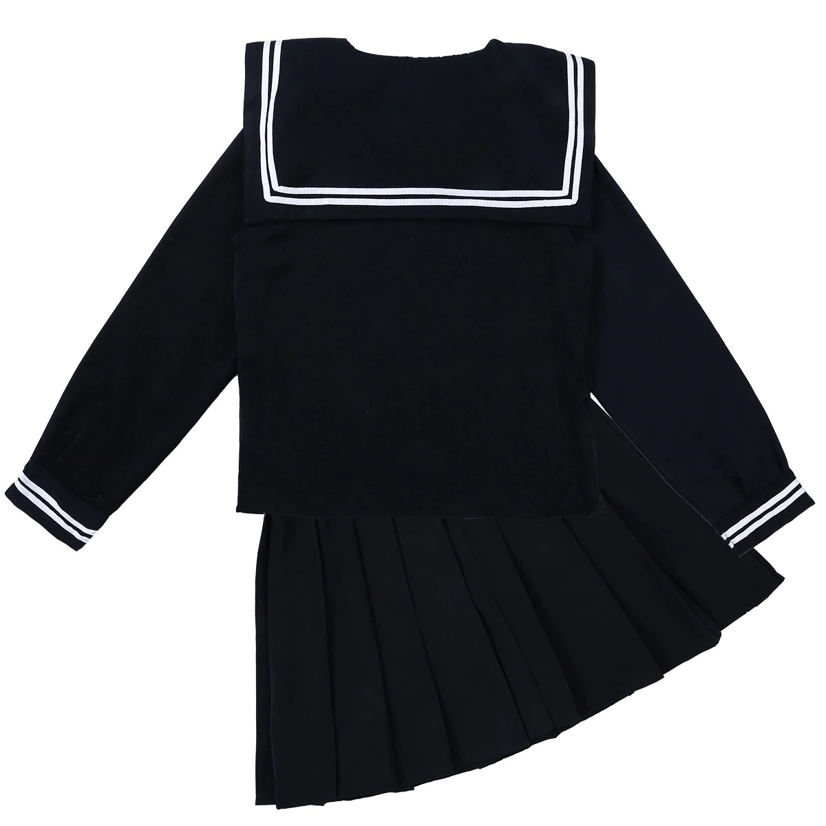 Cosplay Sailor Uniform Costume / Long Sleeve Shirt With Pleated Skirt And Neckerchief - EVE's SECRETS