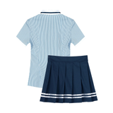 Cosplay Student Mini Skirt Uniform Costume / Short Sleeve Striped Theme Party Apparel - EVE's SECRETS