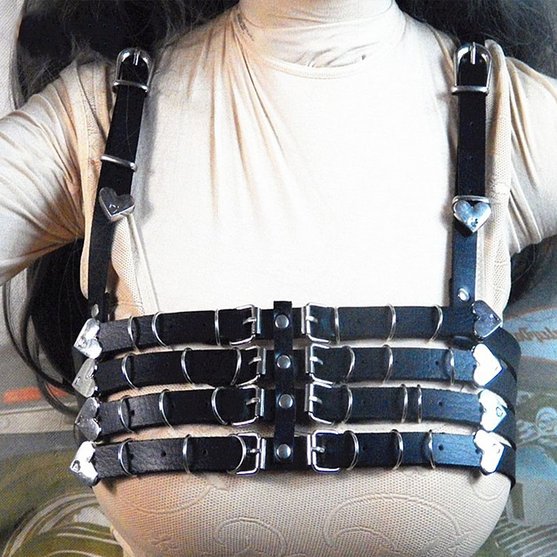 Creative Sexy PU Leather Bra Belts Harness / Alternative Black Intimate Harnes for Ladies - EVE's SECRETS