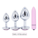 Crystal Jewelry Heart Stainless Steel Butt Plug Dildo / Bullet Vibrator Anal Plug Sex Toys - EVE's SECRETS