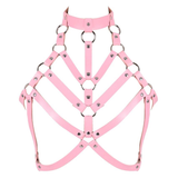 Cupless PU Leather Body Harness / Female Hollow Out Bondage Garter Belt / Halloween Rave Outfits - EVE's SECRETS