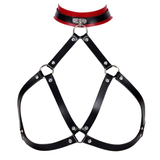 Cupless Women PU Leather Body Harness / Hollow Out Bondage Garter Belt / Fetish Rave Outfits - EVE's SECRETS