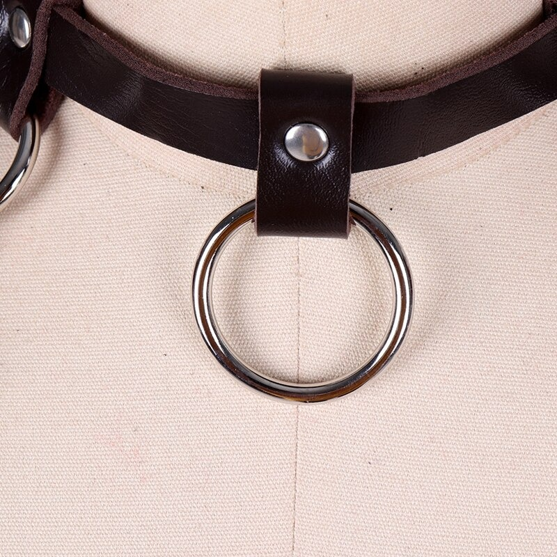 Cupless Women PU Leather Body Harness / Hollow Out Bondage Garter Belt of BDSM Accessories - EVE's SECRETS