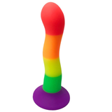 Regenbogen gebogener Silikondildo / Vaginal- und Analstimulator / Sexspielzeug für Frauen und Männer 