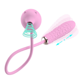 Niedliches Schwein, das Doppelvibrator / Klitoris-Massagestimulator / Sexspielzeug für Frauen saugt und klopft 