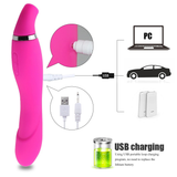 Dildo Vibrator for Women / Silicone Licking Sex Toy / Adult Massager with Clitoral Sucking - EVE's SECRETS