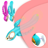 Double Penetration Masturbator With Clitoral Massage Funktion / Women's Rabbit Vibrator - EVE's SECRETS