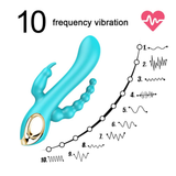 Double Penetration Masturbator With Clitoral Massage Funktion / Women's Rabbit Vibrator - EVE's SECRETS