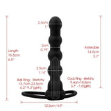 Double Penetration Silicone Anal Beads / Adult Vibrator Strapon Dildo - EVE's SECRETS