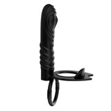 Vibrating Double Penetration Strap-On with Double Cock Ring / Adult Anal Sex Toys