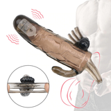 Double Vibrator Reusable Condom For Men / Penis Sleeve Dick Extender / Cock Enlargement Toy - EVE's SECRETS
