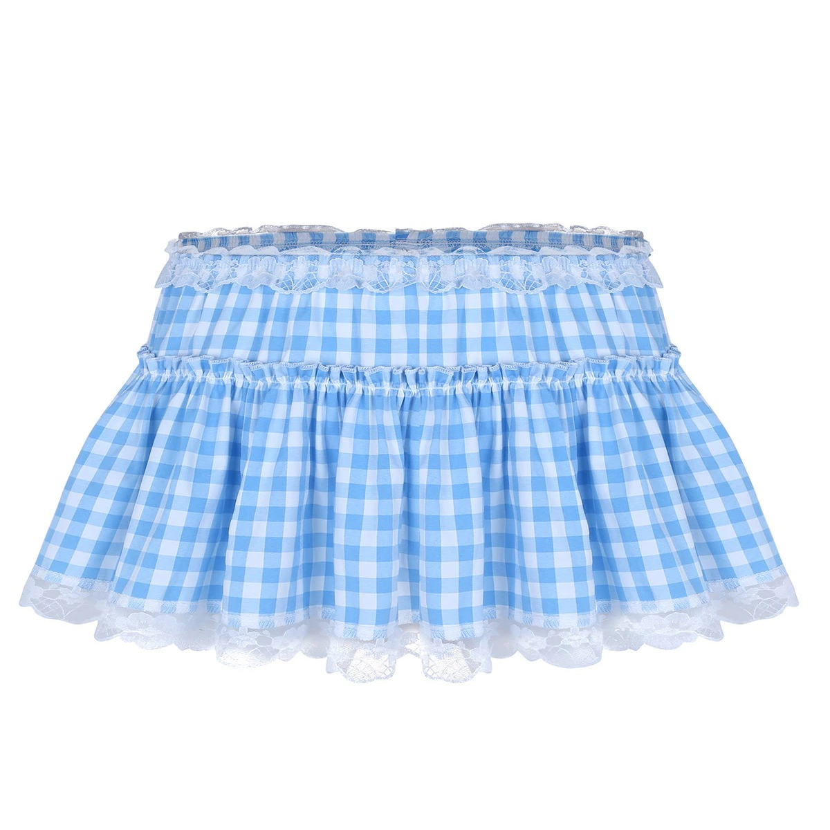 Elastic Waistband Short Skirt with Lace / Sexy Pleated A-Line Mini Skirt - EVE's SECRETS