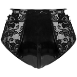 Erotic Briefs with High Waist for Ladies / Sexy Black Wet Look Lingerie - EVE's SECRETS