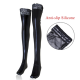 Erotic Latex High Stockings For Women / Aesthetic Female Lingerie For Pole Dance - EVE's SECRETS