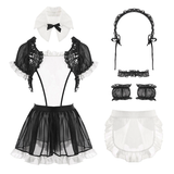 Erotic Maid Anime Costume with Ruffles / Women's Sexy Cosplay Clothing Set - EVE's SECRETS