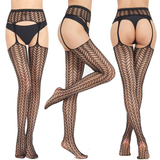 Erotic Mesh Bodystockings / Women's Black See-Through Lingerie / Stockings with Open Crotch - EVE's SECRETS