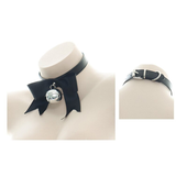Erotic PU Leather Choker Collar for Ladies / Sexy Bondage Restraints with Bow - EVE's SECRETS
