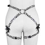 Erotic PU Leather Legs Garter for Ladies / Leopard Body Strap Harness Suspender Accessory - EVE's SECRETS