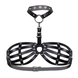 Erotic Waistband Sexy Leather Bra Harness Bondage / Bra Garter Body Cage Straps Belts For Women