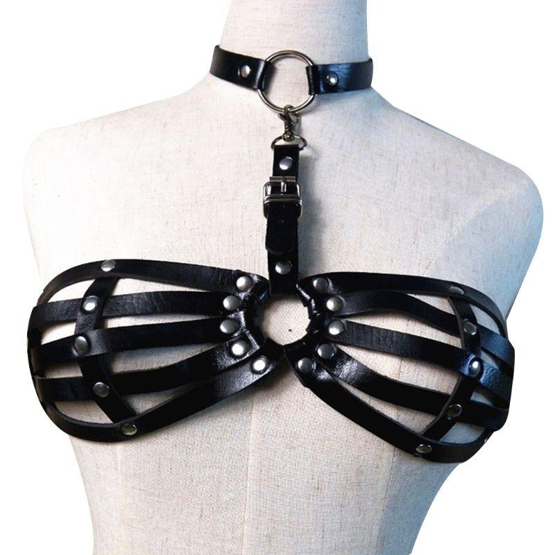 Erotic Waistband Sexy Leather Bra Harness Bondage / Bra Garter Body Cage Straps Belts For Women - EVE's SECRETS