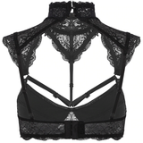 Erotic Wetlook Lace Lingerie Vest / Patent Leather Wire-free Bra for Ladies - EVE's SECRETS