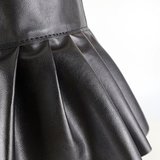 Fashion Female Pleated Skirt / Women PU Leather Elastic Stretch Pleated Skirt with Belt - EVE's SECRETS