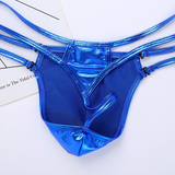 Fashion Male Shiny Metallic Low Rise Lingerie / Bulge Pouch T-Back Jockstrap Underwear - EVE's SECRETS